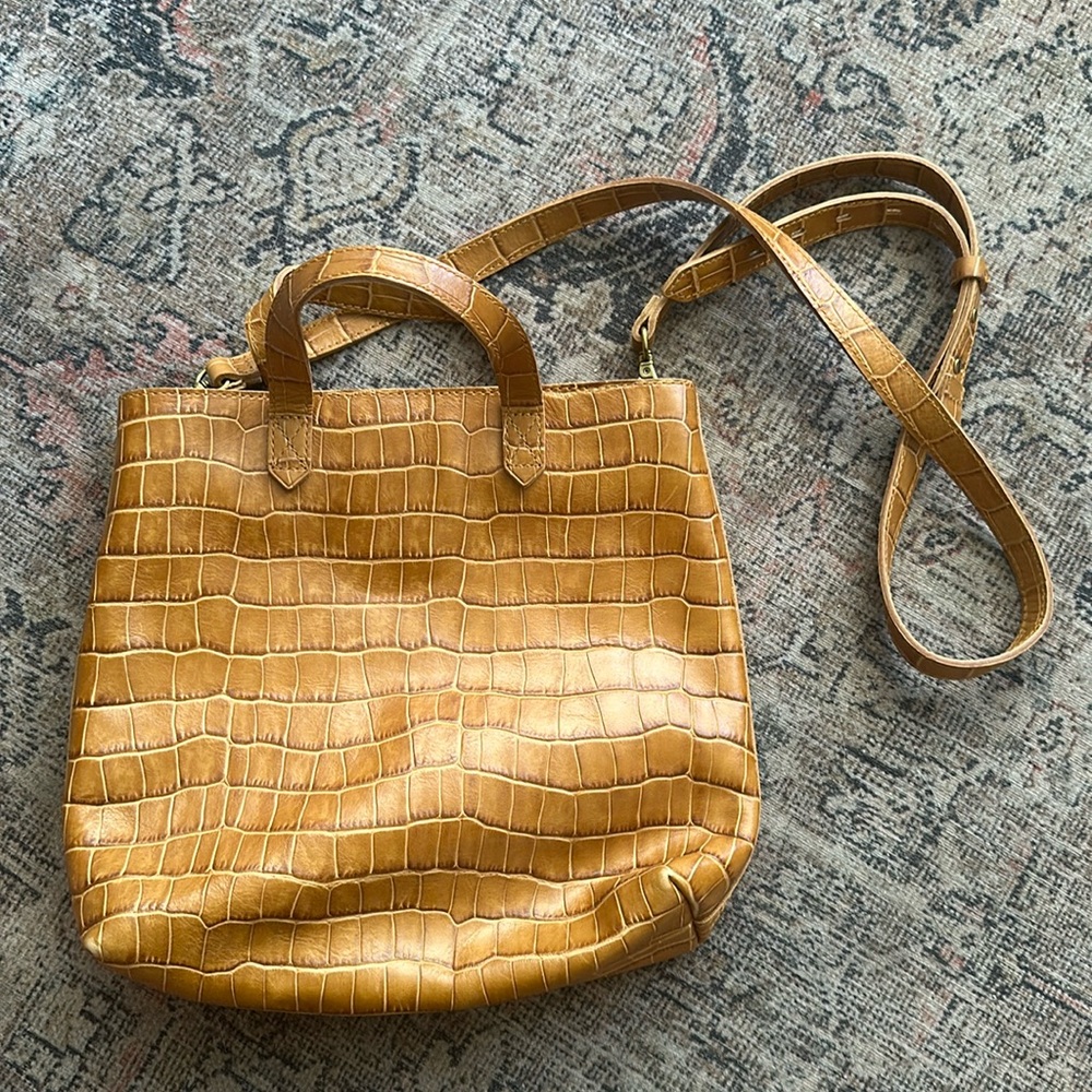 NWT Madewell mini transport tote croc embossed